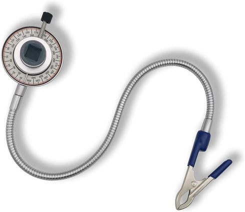 Torque Angle Meter, 1/2" Drive Wrench Angle Gauge with 14" Flexible Clip Arm, Made of CR-V Steel