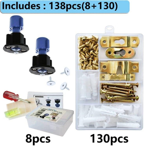 Picture Hanging Kit - Picture Keyhole Fastener Tool & Hardware Screws, 138 Pack for Wall Mounting and Mirror Hanging