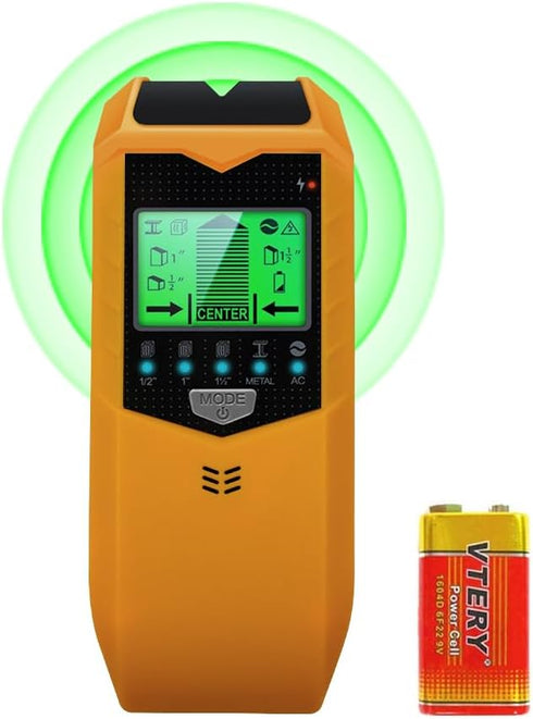 5 in 1 Stud Finder Wall Scanner with HD LCD Display for Center and Edge of Wood Metal AC Wire
