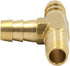 Legines Barb Tee: 1/4" x 1/4" x 1/4" Hose Barbed T Fitting, Brass 3 Way Union, 2 pcs