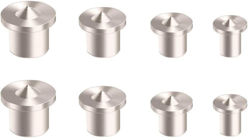 AUTOTOOLHOME Dowel and Tenon Center Transfer Plugs Point, 1/4", 5/16", 3/8" and 1/2", Set of 8