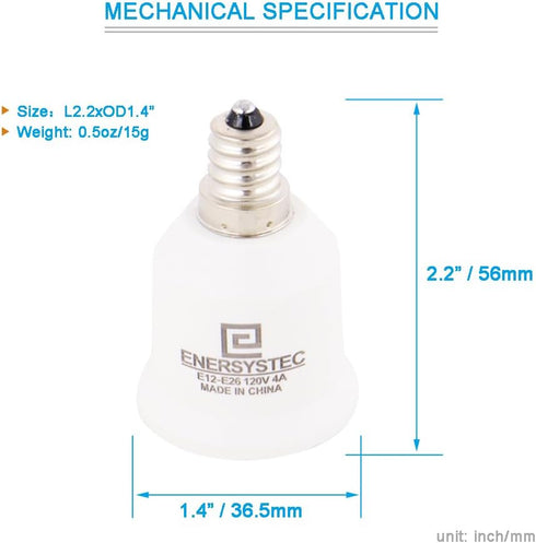 E12 E26 Bulb E12 E26 E12 E26 E12 2PACK to Light Base Adapter, Light Socket to Regular Medium Screw Base, Candelabra