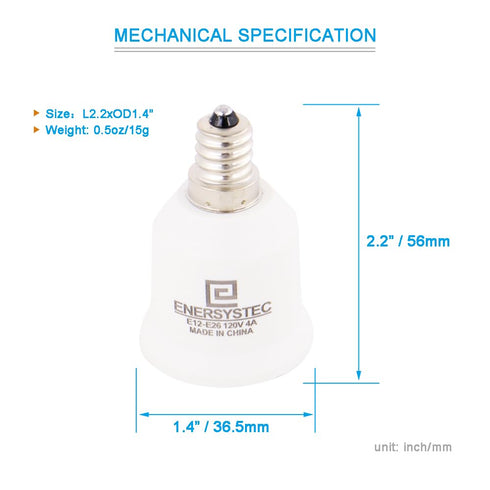 (4 Pack) E12 E26 E12 A19 Bulb E26, Candelabra Screw Base to Light Socket Adapter, Light Adapter, Converter Chandelier
