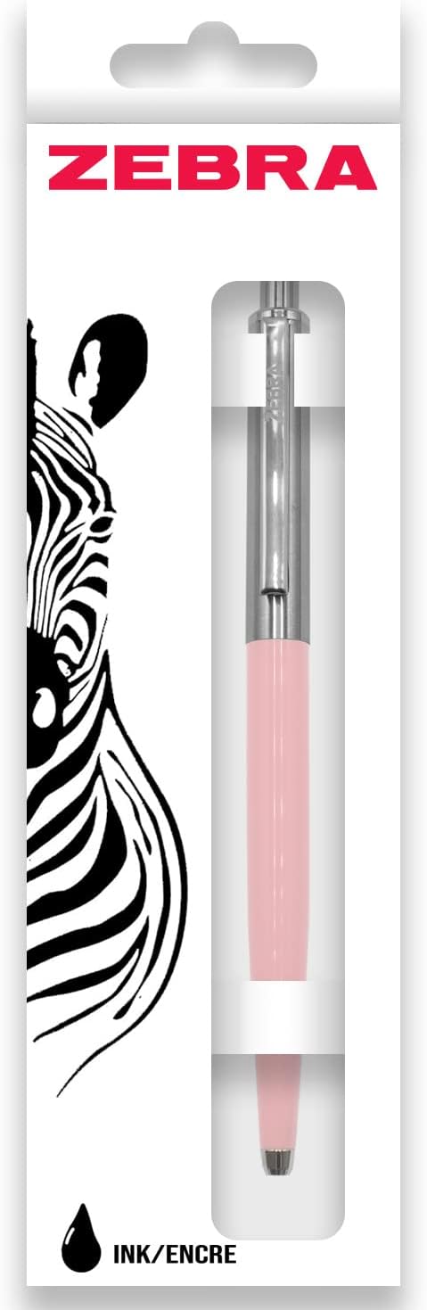 Zebra Pen 901 Retractable Ballpoint Pen, Pack of 3, Medium Point 1.0mm Nib, Black Ink, Deep Pink & Pastel Colors
