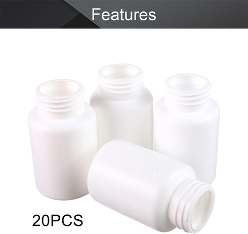 Othmro 20Pcs 4.1oz PE Plastic Bottles, 120ml Wide Mouth Lab Chemical Reagent Storage Container with Cap