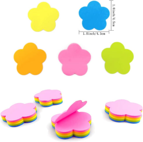 Mini Flower Shaped Sticky Notes Colorful Cute Sticky Notes Fun Self-Stick Memo Pads Set for Office School (4 Pads 400 Sheets) by SaktopDeco