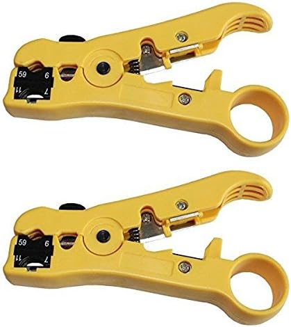 Pack of 2 Universal Cable Wire Stripper Cutter Tool for Flat or Round UTP Cat5 Cat6 Wire Coaxial