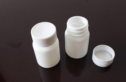 50PCS White Empty Solid Plastic Bottle Case Holder, Container Vials Box with Screw Cap for Powder Sample Storage
