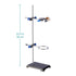 stonylab Lab Stand Set with Steel Support Stand, 4-Prong Burette Clamp, Retort Ring, and 2 Boss Heads for Laboratory.