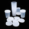 50ml Plastic Transparent Measuring Cups, Pack of 10 Clear Cups for Laboratory Test Calibration with Lid
