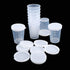 50ml Plastic Transparent Measuring Cups, Pack of 10 Clear Cups for Laboratory Test Calibration with Lid