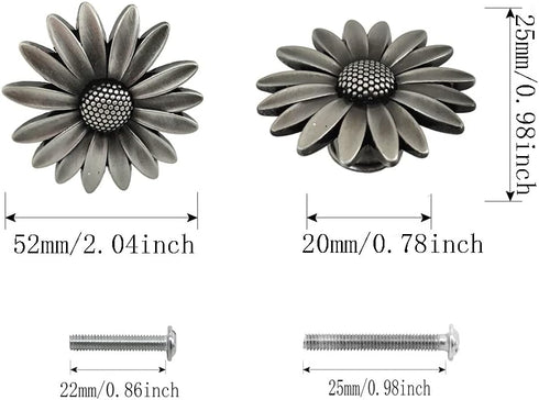 Retro Flower Knobs 4 Pcs Unique Single Hole Knob Drawer Cabinet Wardrobe Dressing Table Closet Cupboard Furniture Door Handle Hardware Decoration Accessories Pull (Ancient Tin) by glrovazas