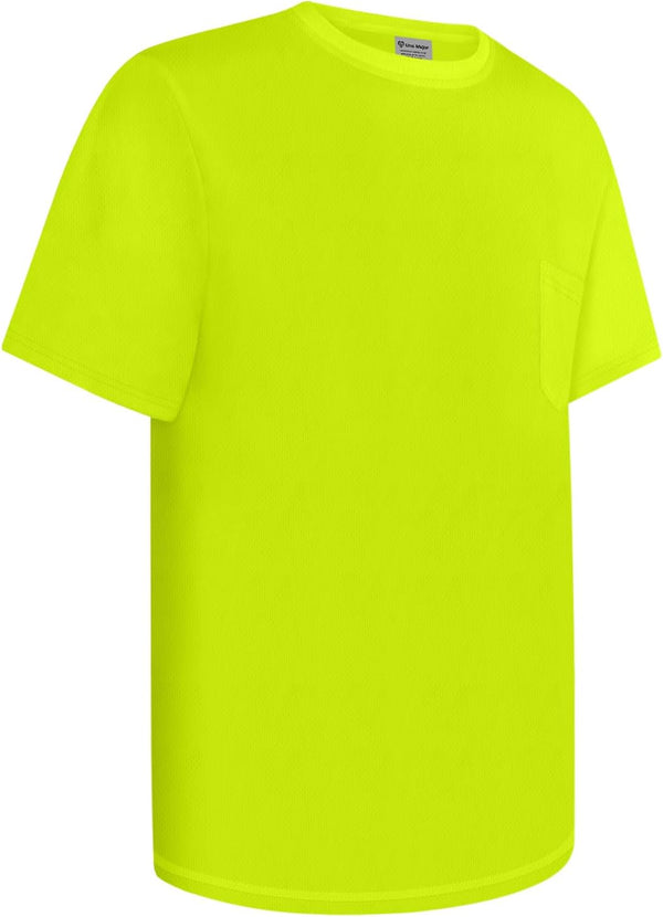 High Visibility Shirts for Men, Hi Vis Safety Construction Short Sleeve Work Shirts, ANSI Compliant, UC-Yellow L.