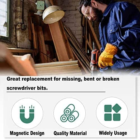 Utoolmart 6Pcs Slotted Bits Set - 1/4 Inch Hex Shank Magnetic Screwdriver Bit Set, 25mm Length