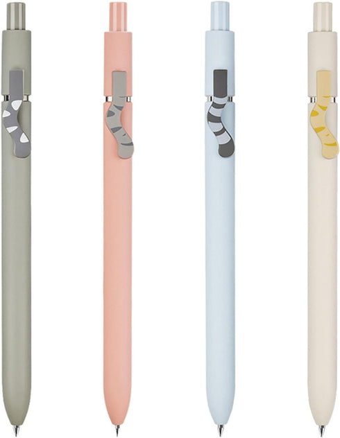 Cute Cat Tails Pens Kawaii Aesthetic pens 0.5mm Fine Point Smooth Writing Black Ink Gel Pens, Quick Dry Retractable Ballpoint Pen by Toshine