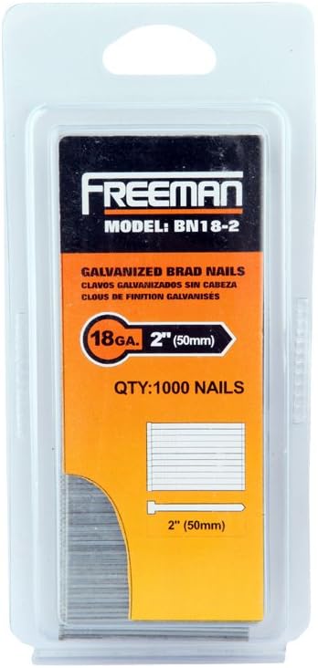 Freeman BN18-2 18-Gauge 2" Glue Collated Brad Nails (1000 Count)