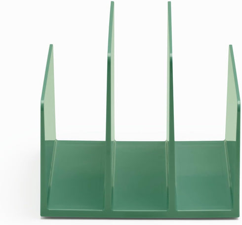 Poppin Fin File Sorter, 3-Compartment Document Organizer, Sturdy Design with Lacquer-like Finish for Desk