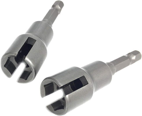 (2pc) Power Wing Nut Driver Set, Slot Wing Nuts Drill Bit Socket Wrenches, 1/4" Hex Shank