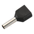 Baomain 100 Pack of AWG 16/1.5mm² Copper Crimp Connector Twin Insulated Ferrule Pin Cord End Terminal TE1508 Black
