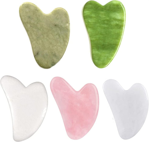 MUOBSBJRX Set Gua sha Scraper Board Natural Gouache Scraper Jade Massage for Face Neck Back Relax Chinese Traditional