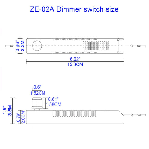 Zing Ear ZE-02A Floor Lamp Dimmer Switch, 500W 120VAC Knob Rotary Switch Replacement Kit, Black Plastic Shell