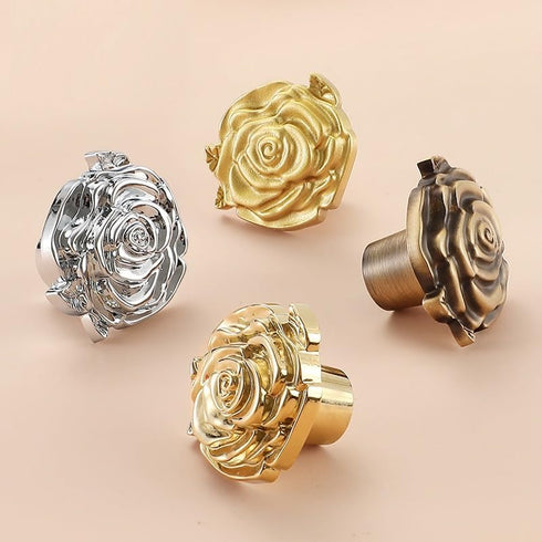 SANCHAKOU 2 Pack Cabinet Furniture Knobs Brass Wardrobe Rose Handle Single Hole Drawer Shoe Cabinet Bedside Table