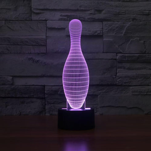BVAZTVP 3D Light,7 Bowling LED Table Desk Lamp,Optical Illusion Night Colors Change with USB Charge Touch Control