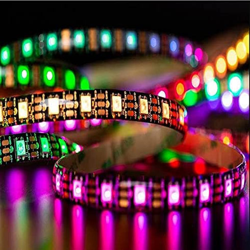 SVFISHKK WS2812B 5050 60Pixels/m 300Pixels DC5V (16.4FT 300led IP30, LED Strip SMD Individual Addressable RGB Pixel