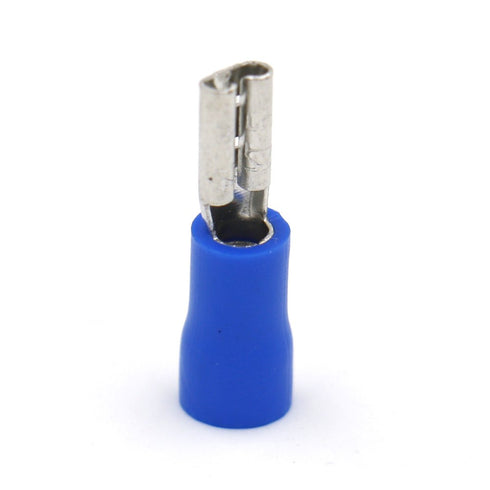 Baomain 0.11" Insulated Spade Connectors, 16-14 AWG Quick Disconnect Electrical Wire Connectors, Blue (200-Pack)