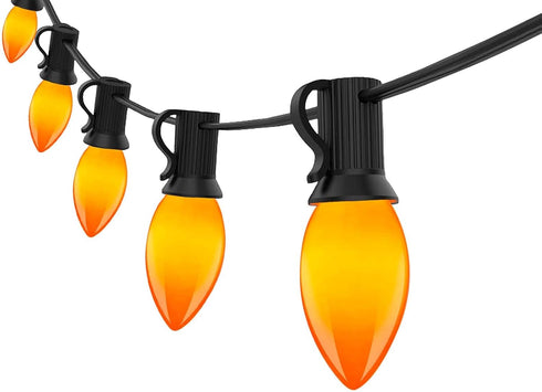 C9 LED Orange Halloween Lights, 25FT Halloween C9 String Lights with 27