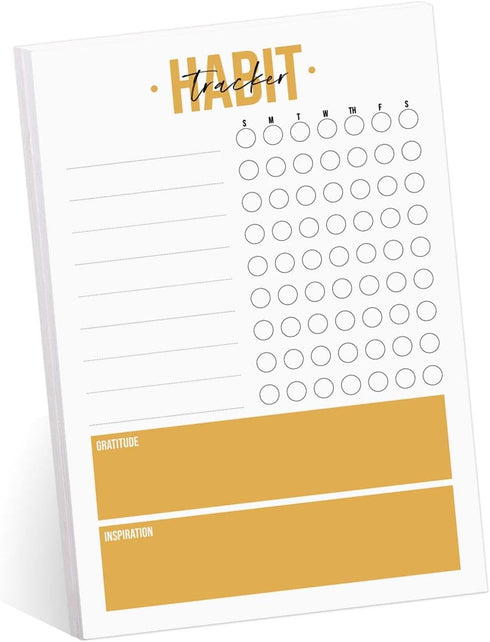Modern Habit Tracker Sticky Note Pad, 50 Sheets, 8" x 11.5", Positive Habit List, Weekly Accountability Checklist, Made