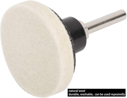 Dele 30 2" Commpressed 1 2" 1/4" Pcs of Wool Fabric Quick Change Disc Polishing Buffing Pads Wheels and Pcs of Disc Pad