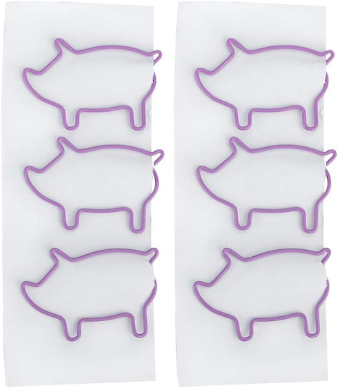 Muka 100 PCS Piggy Paper Clips, Cute Animal Shaped Paper Clips for Office Supplies, 1 1/2"L x 1"W
