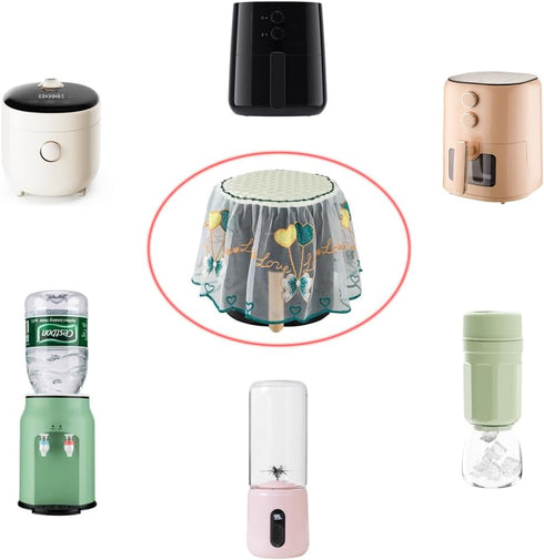 NentMent 2 Pack Countertop Air Fryer Cover Embroidery Lace Digital Air Fryer Dust Cover Top Covers for Compact Airfryer