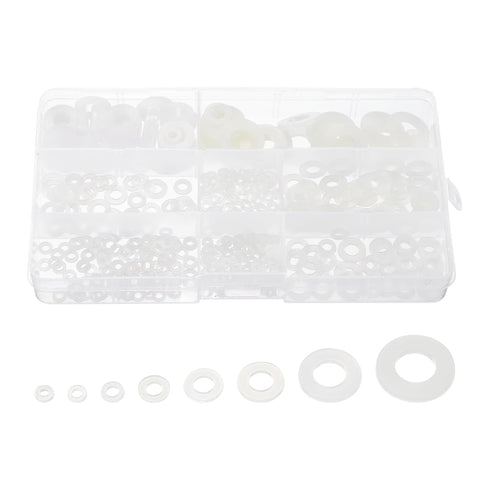 uxcell 520pcs Rubber Flat Washer Gasket Assortment, M2.5-M8, 8 Sizes for Faucet or Plumbing