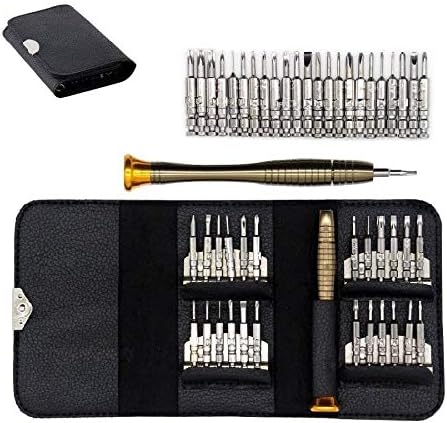 25PCS Mini Screwdriver Set with Case, Precision Kit with 6 Different Size Flathead and Phillips Screwdrivers