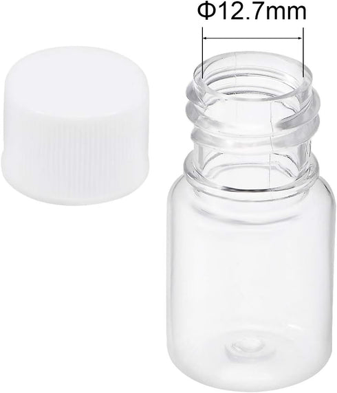 uxcell 10pcs Plastic Lab Chemical Reagent Bottle, 5ml/0.17oz Wide Mouth Sealing Liquid Storage Container