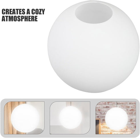 8-inch Luxshiny Frosted Glass Globe Lamp Shade Replacement, Ivory round Ball Cover for Ceiling Fan Light and Wall