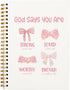 Pink Bow Coquette Notebook, God Says You are Christian Journal for Women, Bible Journaling Notebook