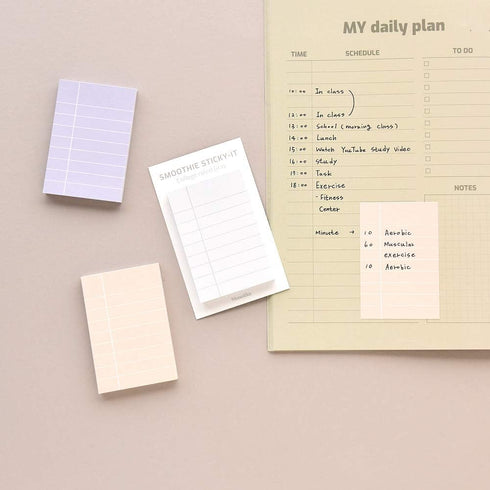 Monolike Smoothie College Ruled Sticky-it, 5p Set, Self-Adhesive Memo Pad, 50 Sheets