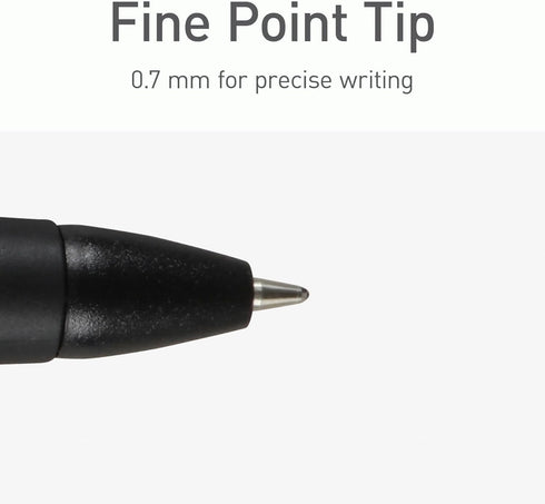 Pentonic BR-T Retractable Ballpoint Pens, 18 Count, 0.7 mm Fine Point, Black Ink for Journaling & Office