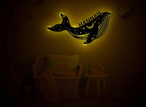 Slumber Light Personalized | Night Light for Baby and Child - Wooden Wall Lamp for Boys and Girls | Led Decoration Gift