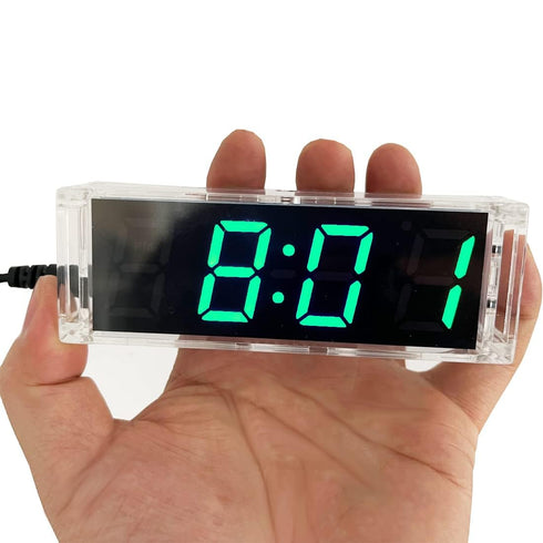 Gikfun 4-Digit LED Electronic Alarm Clock DIY Kits, Acrylic Shell Soldering Practice Learning Project EK1985-US