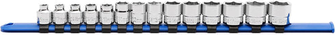 MIXPOWER 3/8" Drive Low Profile Stubby Impact Socket Set with Storage Rails,