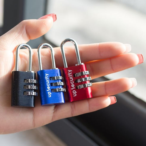 3 Digit Combination Lock, Small Padlock for Travel, Waterproof Resettable Padlock for Gym Locker, Luggage, Gate (Blue)