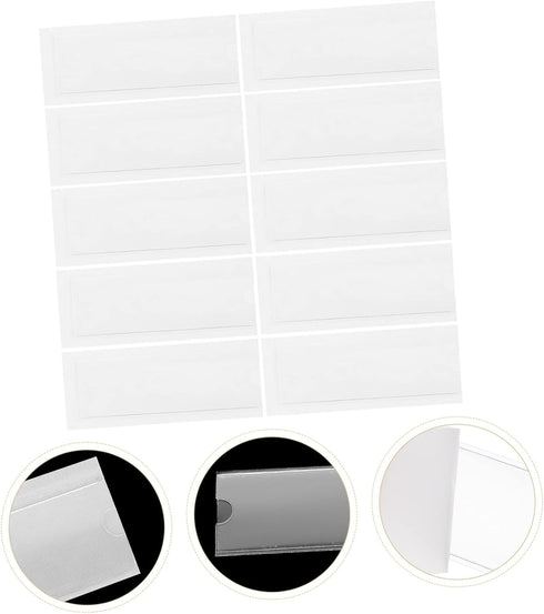 90pcs balacoo Self-Adhesive Transparent Card Sleeves for Organizing Labels and Material Cards for Whiteboards Monitors