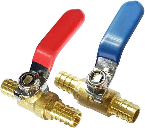 2PCS LF Brass 1/2 Inch PEX Barb Full Port Shut Off Ball Valve Pipe Crimp Fitting for Hot and Cold Water