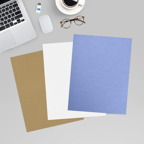 LUXPaper 8.5” x 11” Vista Metallic Paper for Crafts and Printing, 50 Pack (Blue)