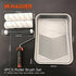 Set (4pc) 9" 2 Harden Professional Microfiber Paint Roller Roller Kit with Polyester & Acrylic Covers, Silver PP Tray