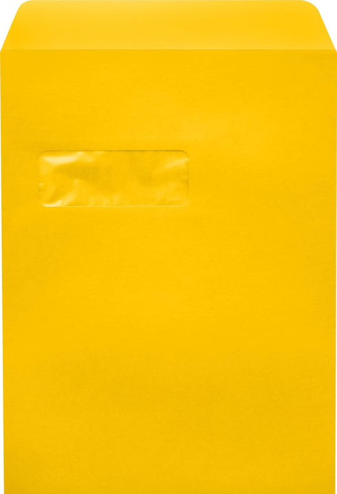 LUXPaper 9 x 12 Open End Window Envelopes | Peel & Press | Sunflower Yellow | 80lb. Text | 50 Qty